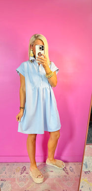 The Textured Dress in Light Blue
