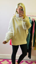 The Fur Sleeve Sweater Top in Beige