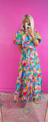 The Abstract Button Maxi Dress