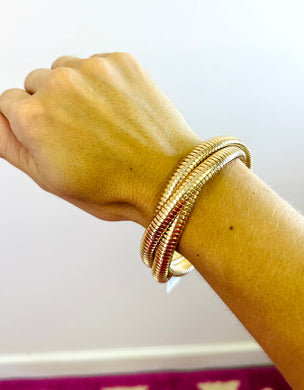 Gold Twisted Cobra Bracelet