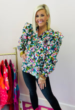 Ruffles & Abstract Flowers Top