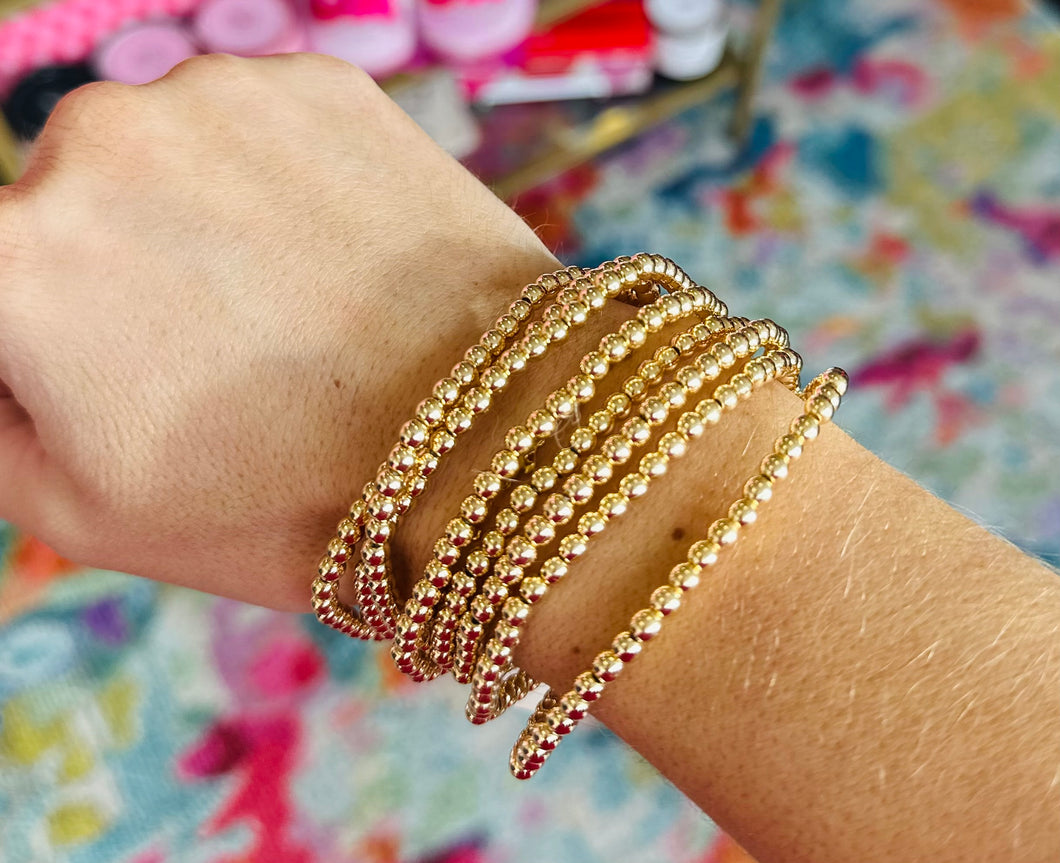 The Mini Gold Beaded Bracelet Set