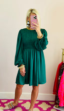 The Hunter Green Smocked Top Dress