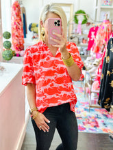 The Marie Wild Hearts Coral & Pink Top