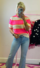 The Pink & Taupe Stripe Sweater Top
