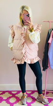 The Blush Ruffle Puffer Vest- Top