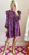 Navy & Pink Cheetah Dress