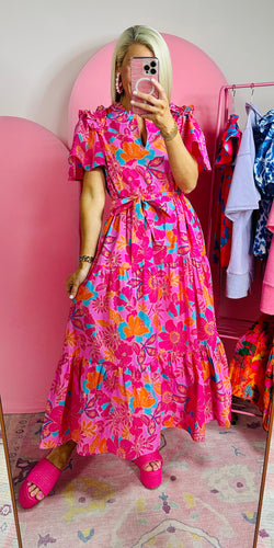 The Pink & Printed Midi Dress