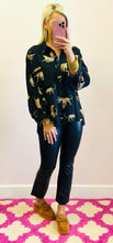 The Bubble Sleeve Button Cheetah Top