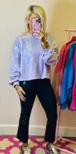 The Lavender Sequin Sweatshirt Top