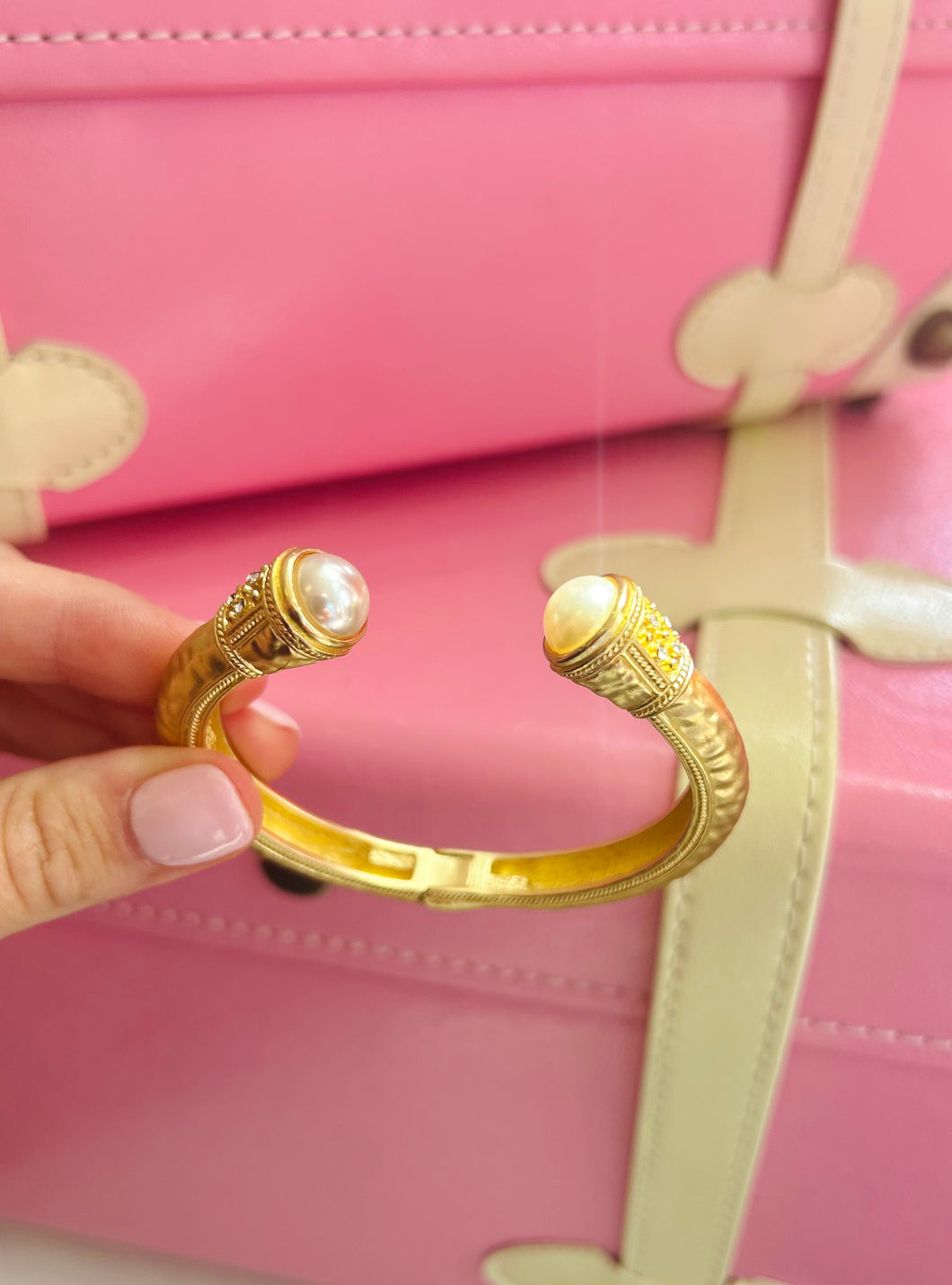 Gold & Pearl Cuff Bracelet