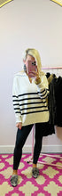 The Ivory & Black Stripe Sweater Top