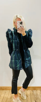 The Plaid Ruffle Top Vest in Hunter Green Combo