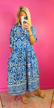The Blue & White Printed Maxi Dress