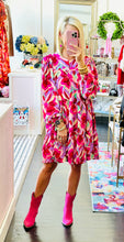 Hot Pink Floral Printed Dress