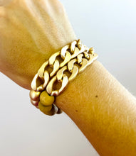 Bead & Gold Chain Bracelet Set of 2