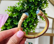 The Blue Stone Gold Cuff Bracelet
