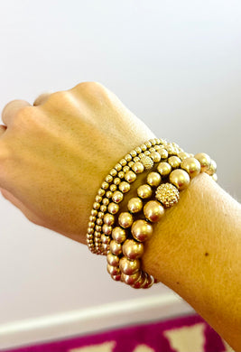 Gold Beaded Bracelet Set of 5