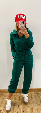 The Hunter Green Zip Top Jumpsuit