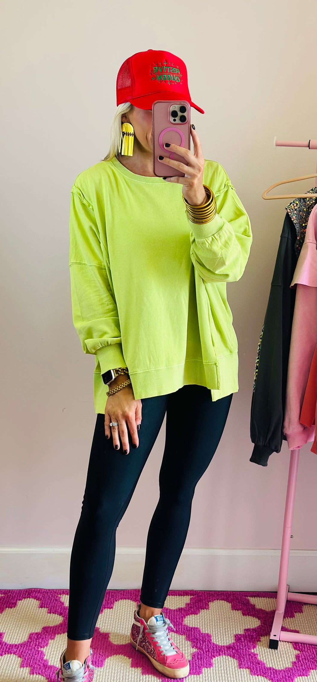 The Lime Split Front Top