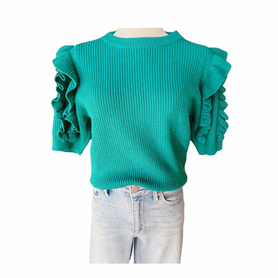 Gracyn Ruffle Sweater Top