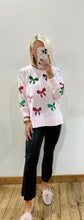 Mary Square Sequin Bow Sweatshirt Top