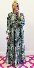The Printed Maxi Dress in Black & Cream