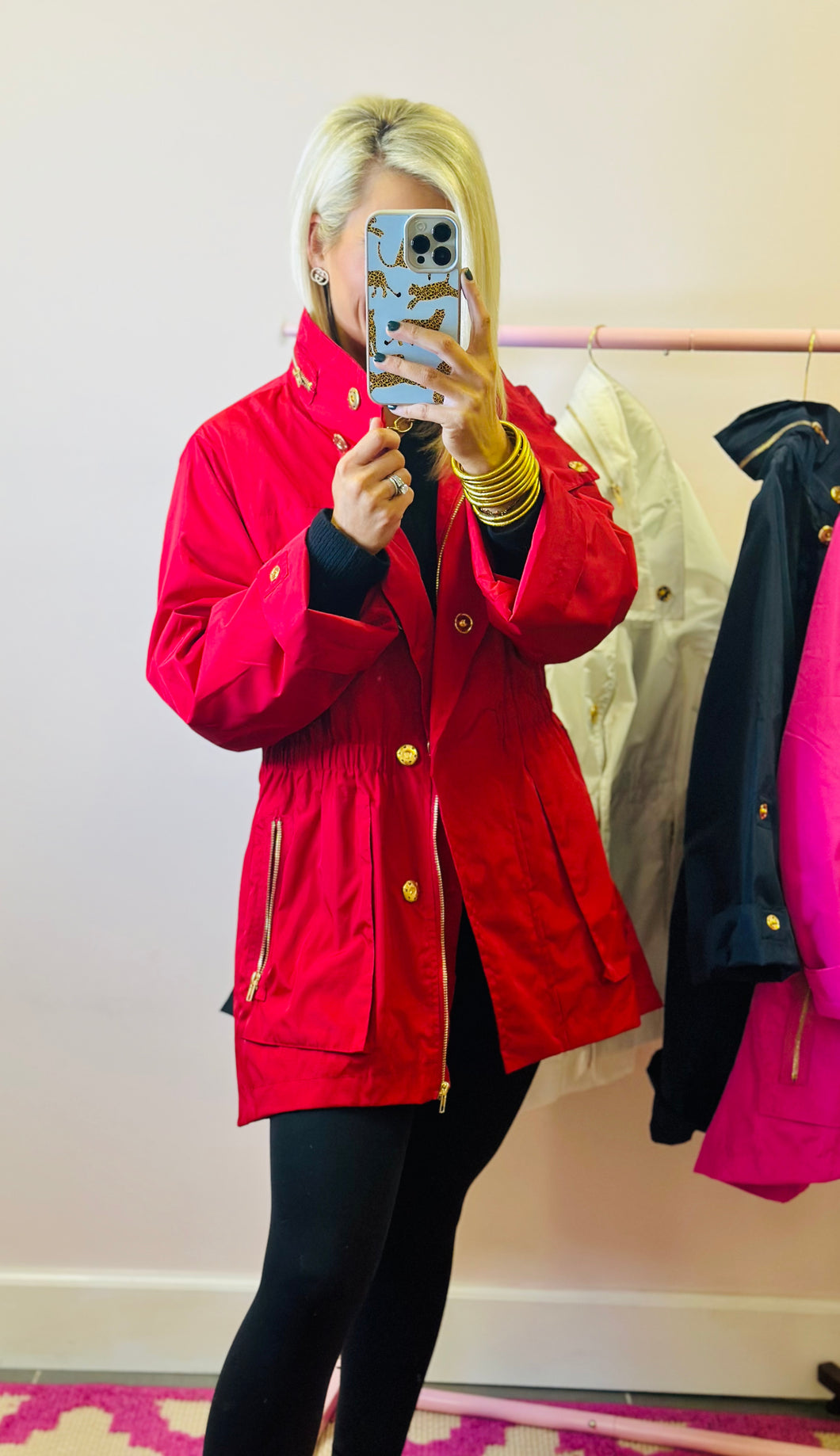 The Stylish Zip Jacket in Red (Top)