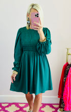 The Hunter Green Smocked Top Dress