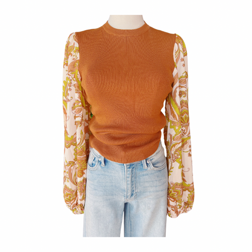 The Sadie Camel Knit Top