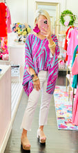 Magenta Multi Animal Print Poncho Top