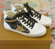 Daisy Sparkle Sneaker Shoes in Dark Grey & White