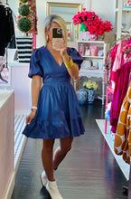 KARLIE Blue Taffeta Dress